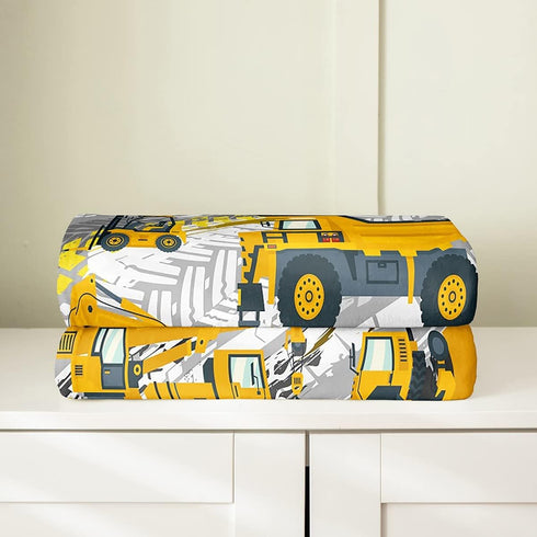 Construction Blanket for Kids Boys Toddler,Cartoon Truck Throw Blanket for Kids Girls,Under Construction Vehicles Fleece Blanket,Cartoon Machinery...