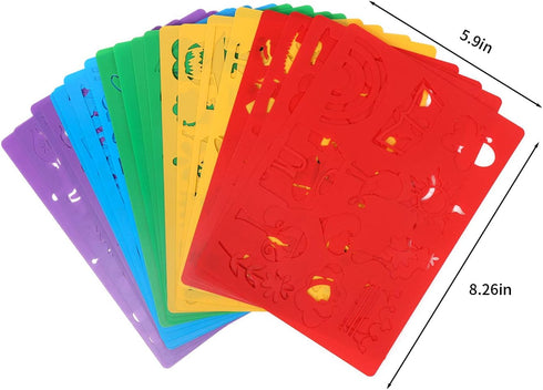 DIYASY 20 Pcs Drawing Stencils Set for Kids,Large Plastic Stencil Kit 300+ Patterns Drawing Templates for Girls & Boys Gift...