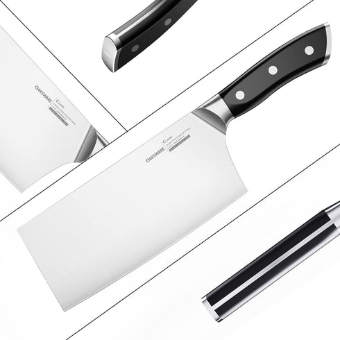 Cleaver Knife 7 Inch, Chinese Chopping Knife Cleaver, German Steel & Ergonomic ABS-Handle, Sharp Meat Cleaver for Meat Cutting Vegetable Slicing...