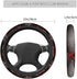 Swono Car Steering Wheel Covers Red Black Floral Beautiful Floral at The Border Creative Design Universal for Women Girls Soft Neoprene Anti-Slip ...