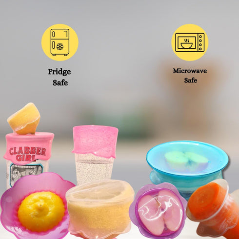 Reusable Silicone Stretch Lids - Silicone Stretch Lids for Kitchen Food Storage – Durable,Reusable 6pcs Silicone Bowl Covers for Food Storage & Mi...