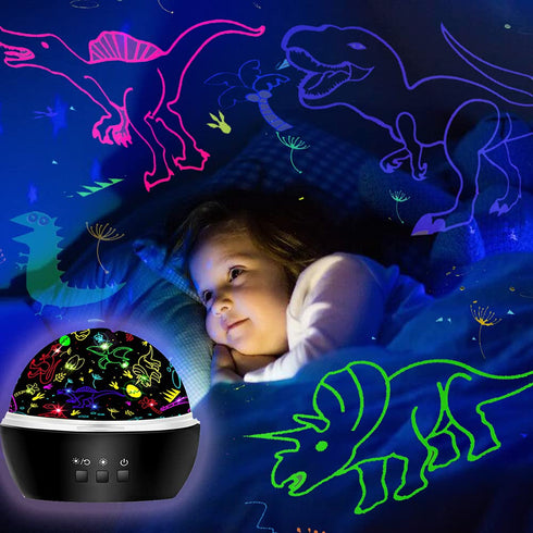 HONGID Night Light for Kids,Dinosaur Night Light Projector for Kids Toddler Boys,2 in 1 Toys for 3-8 Year Old Boys,Chirstmas Xmax Birthday Gifts f...