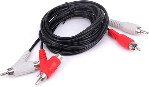 RCA Audio Piggyback Extender Cable, 5Ft 2 RCA Male to 2 RCA Male + RCA Female Piggyback Extension Audio Video AV Adapter Cord...