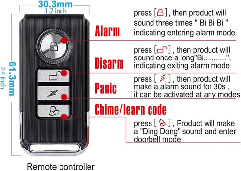 Upgraded Bike Alarm Waterproof with Remote, Electric Bicycle Door Burglar Alarm,eBike Anti Theft 113dB Loud, Adjustable Sensitivity, Scooter Acces...