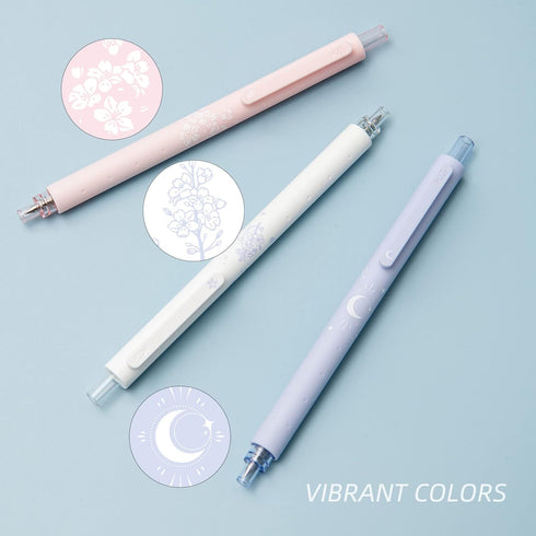 Kaco Gel Pens Cute Stationery 3 Pieces 0.5mm Fine Point, Gifts for Women Kids, Quick Drying Pens for Journaling Aesthetic School Office Supplies, ...