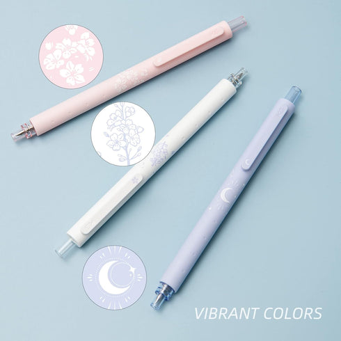Kaco ROCKET Gel Pens Cute Stationery 3 Pieces Set, 0.7mm Medium Point, 2 Black Ink and 1 Coral Ink, Quick Drying Aesthetic Cute Pens Christmas Gif...