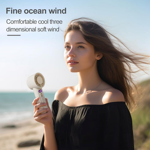 Portable Handheld Fan, Speed(1-100) Adjustable Turbo Mini Portable Fan, 4000mAh Battery Rechargeable Small Handheld Fan, Personal Mini Fan with Di...