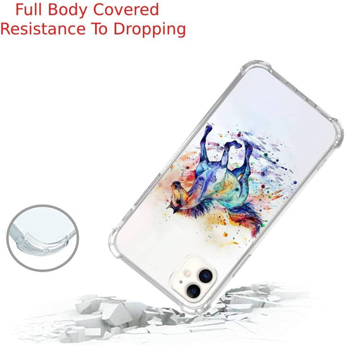 Colorful Horse Case Compatible with iPhone 11, Horse Art Pattern Silicone Shockproof TPU Bumper Anti-scratch Protective Cover Case for iPhone 11...