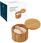 KITCHENDAO Bamboo Salt Cellar Bowl Box Container with Built-in Spoon, Elegant Kitchen Salt Dish Holder Saver Jar with Swivel Magnetic Lid to Stora...