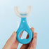 Blue Toothbrushes,All Rounded Children U Shape Toothbrush, U-Shaped Whole Mouth Teeth Brush, Silicone Bristles Massage Gums, All-Round Cleaning To...