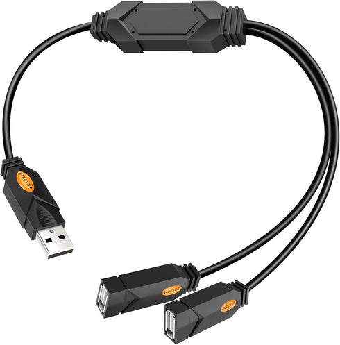 USB Splitter, ELECTOP 2 Ports USB A Hub, Dual Female Y Charging Splitter Cord Support iOS & Android System Data Sync & Charging...