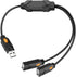 USB Splitter, ELECTOP 2 Ports USB A Hub, Dual Female Y Charging Splitter Cord Support iOS & Android System Data Sync & Charging...