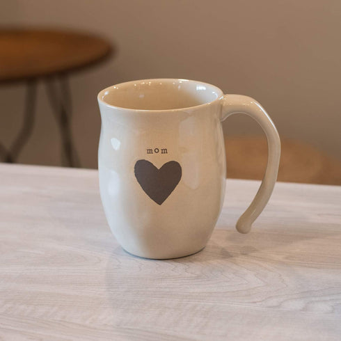 DEMDACO Mom Heart Cream Inspirational 16 ounce Ceramic Stoneware Coffee Mug...