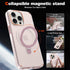 Phone Case Compatible with iPhone 15 Pro Max?Compatible with Magsafe?with Metal Ring Invisible Stand,Pink Translucent Matte Back (TPU+PC Classic C...
