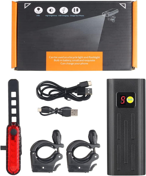 Bike Lights for Night Riding Front and Back 1200 Lumen 6H Spot/Flood/Combo 3 Beams Bike Headlight Aluminum Mounts VASTFIRE USB-C Rechargeable Disp...