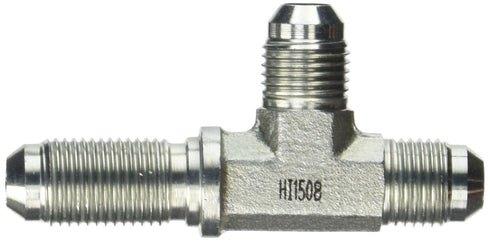 2704-06-06-06-FG Forged Steel Bulkhead Run Tee Tube Fitting, 9/16"-18 SAE x 9/16"-18 SAE x 9/16"-18 SAE Thread, 3/8" Male JIC x 3/8" Male JIC x 3/...