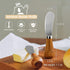 Stainless Steel Vertical Knife Set, 4 PCS Acacia Wood Handle Charcuterie Accessories for Butter, Cheese, Fruit, Jam, Ideal Kitchen Baking and Part...