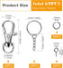 120PCS Swivel Snap Hook with Key Chain Rings Set, 30 PCS Swivel Lobster Clasp,30PCS Key Ring with Chain, 30 pcs Jump Rings and 30pcs Screw Eye Pin...