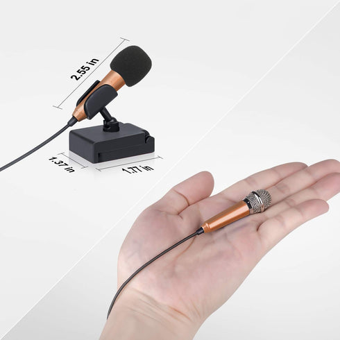 Mini Portable Vocal/Instrument Microphone for Voice Video Recording Singing,Vlogging, Podcasting, Tiny Microphone for iPhone Android Phone Compute...