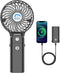 HandFan 5200mAh Portable Handheld Fan, Personal Hand Held Fan USB Rechargeable, 180° Foldable Portable & Detachable Handle Design,3 Speeds Strong ...