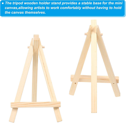 PATIKIL 5.9" Wooden Art Easel, 4 Pack Display Stand Portable Tripod Holder Canvas Frame Foldable Artist Tabletop Display for Drawing Painting Art ...