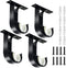 TOKPLNU Ceiling Curtain Rod Bracket, 4 Pack Heavy Duty Curtain Rods Holders, Aluminum Alloy, Black Ceiling Curtain Hooks Hangers Fit for 1 Inch Dr...