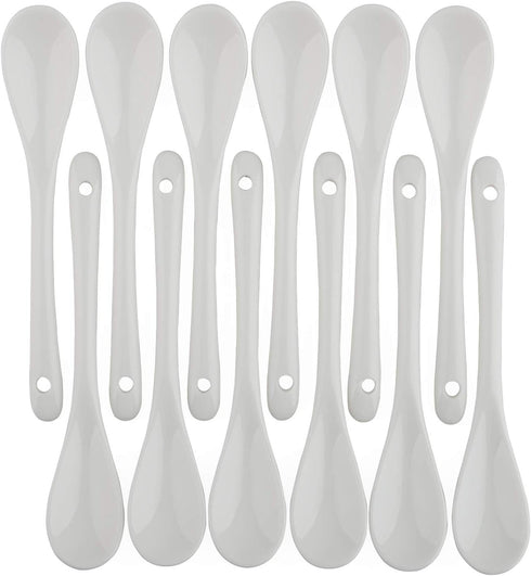 Porcelain Egg Spoons for Soft-Boiled Eggs Coffee Tea Desserts Ceramic Spoon Set of 12...