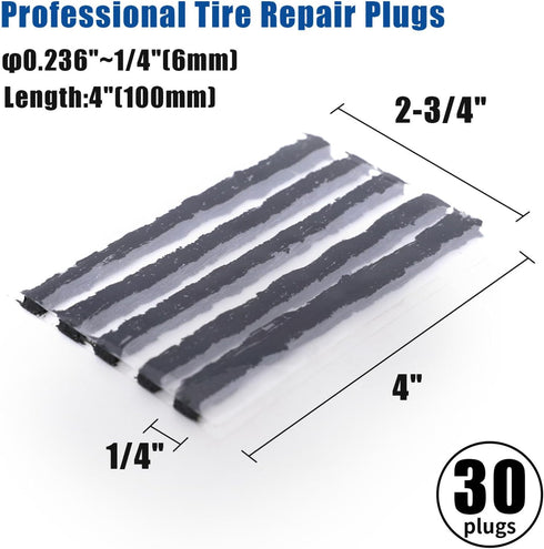 Tire Plugs Heavy Duty (4", 30pcs).Tire Repair Strings for Puncture Repair are Suitable for Tubeless Tires Car, Light Truck, Motorcycle, ATV, UTV. ...