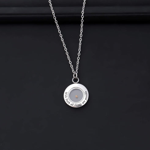 ENSIANTH Faith Jewelry with Faith All Things are Possible Mustard Seed Pendant Mustard Seed Necklace for Women Girls...