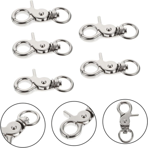 Ipetboom 5pcs Birdcage Lock Metal Snaps Door Chain Lock Heavy Duty Birds Cage Metal Clip Spring Hook Bird Cage Door Bird Cage Accessories Stainles...