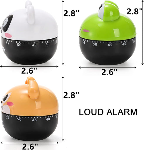 DEAYOU 3 Pack Mechanical Kitchen Timer, 60 Minute Egg Timer for Cooking, Small Cute Countdown Timer, Wind Up Manual Dial Rotating Timer Reminder f...