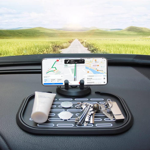 Non-Slip Phone Pad for Car Dashboard, Universal 360 Degree Rotating Car Phone Holder Multifunctional Anti-Shake Phone Mat for Cell Phone GPS Sungl...