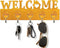 Nail-Free Key Holder, Wall Mounted Golden Key Hooks Organizer Key Hanger Rack Welcome Decorative Home Key Rack Key Hanger with 5 Hooks for Entrywa...