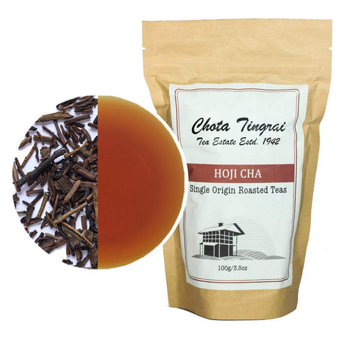 Hojicha Green Tea direct from Chota Tingrai Tea Estate- Roasted Green Tea with an exquisite smoked barley flavor. Delicious hot or cold. (3.5 oz /...
