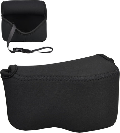 JJC Soft Neoprene Digital Camera Case Pouch Compact Bag Protector with Anti-Lost Inner Strap for Sony ZV-E10 A6500 A6400 A6300 A6100 A6000 A5500 A...