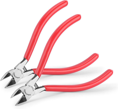 HAUTMEC 5" Precise Small Flush Cutting of Engineer Wire Cutter Plier 2PCS with Location Pin for Fine Shearing, Perfect for Circuit Board Cutting, ...