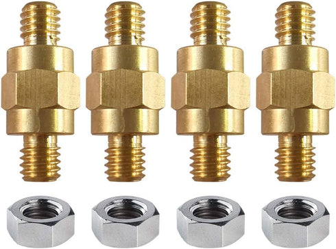 Ampper 3/8"-16 Brass Stud Side Post Battery Terminal Bolt, Standard Battery Side Post Extender Stud Compatible with GM Post, Pack of 4...