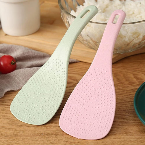 Pink Wheat Straw Rice Paddles, Non-Stick Rice Scoopers Durable Rice Spoons, Cooking Spatulas Creative Dinnerware Kitchen Accessories, Home and Kit...