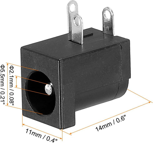 PATIKIL 5.5x2.1mm DC Power Connector, 5 Pack 3 Pin PCB Mounting Female Plug Jack...
