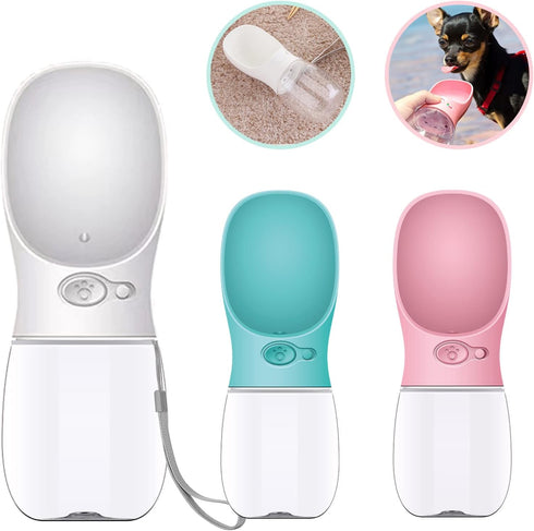Dog Travel Water Bottle,Portable Dog Water Bottle Pet Drinking Bottle Drink Cup Dispenser for Walking Traveling Hiking, Multifunctional Outdoor Wa...