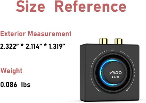 YMOO B06T3 Bluetooth 5.3 Receiver, 100ft RCA Bluetooth Audio Adapter for 3.5mm Jack AUX HiFi Home Stereo/Speaker from Smartphone/Tablet/Laptop,Dua...