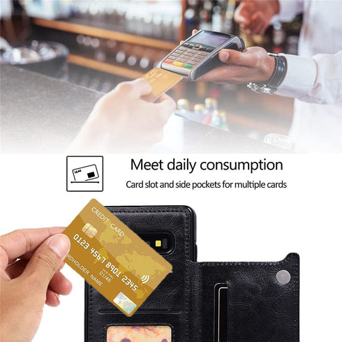 NKECXKJ Design for Samsung Galaxy S10 Wallet Case,PU Leather Phone Cases with Screen Protector Card Holder,Stand Shockproof Flip Protective Cover ...