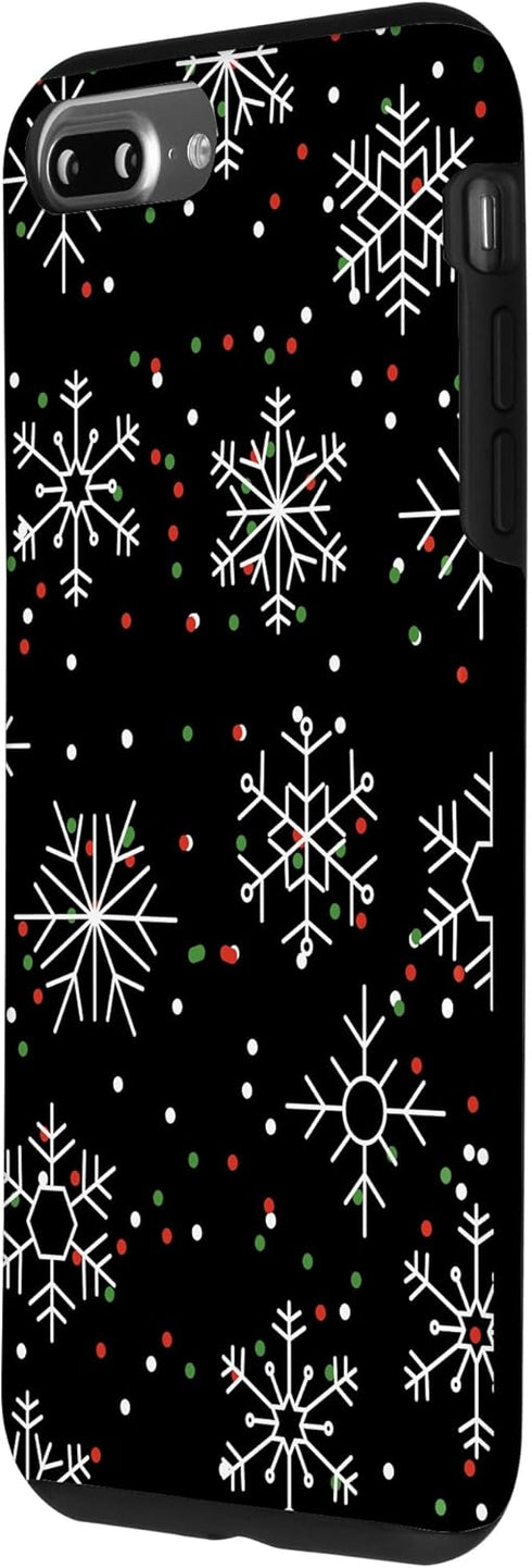 iPhone 7 Plus/8 Plus Black Christmas Phone Case Winter Lover Snowflake Case...