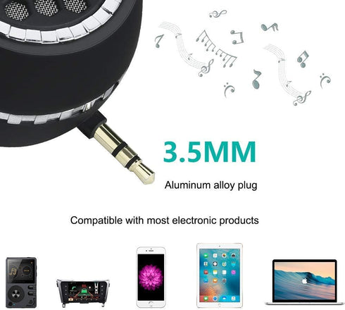 Mini Portable Speaker, 3W Mobile Phone Speaker Line-in Speaker with Clear Bass 3.5mm AUX Audio Interface, Plug and Play for iPhone, iPad, iPod, Ta...