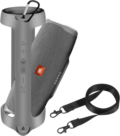 Silicone Case Cover for JBL Charge 4 Portable Waterproof Wireless Bluetooth Speaker, Travel Gel Soft Skin,Waterproof Rubber Carrying Pouch with St...