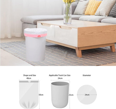 2.6 Gallon Trash Bag Drawstring, Small Garbage Bags 2.6 Gal, 1.18Mil Thickness, 40x50cm, 4.9g/pcs, Pack of 22, Unscented, Clear...