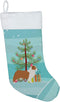 Caroline's Treasures BB2951CS Australian Shepherd Dog Merry Christmas Tree Christmas Stocking Fireplace Hanging Stockings Christmas Season Party D...