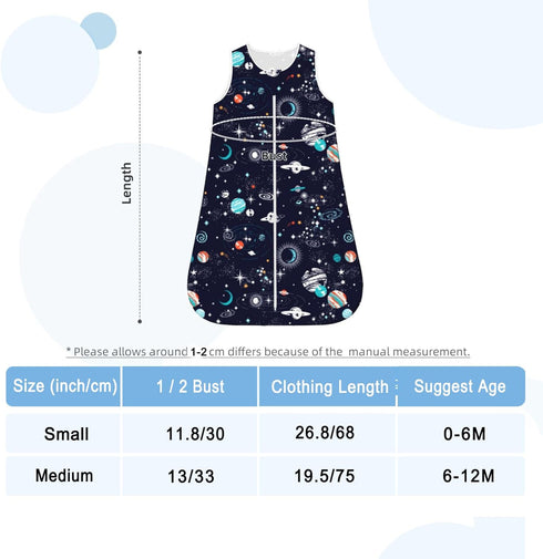 Space Baby Wearable Blanket Sleeping Sacks, Unisex Space Baby Stuff, 0-6M...