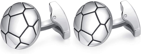 HONEY BEAR Soccer Football Ball Sports Cufflinks for Mens Wedding Blusiness Gift...