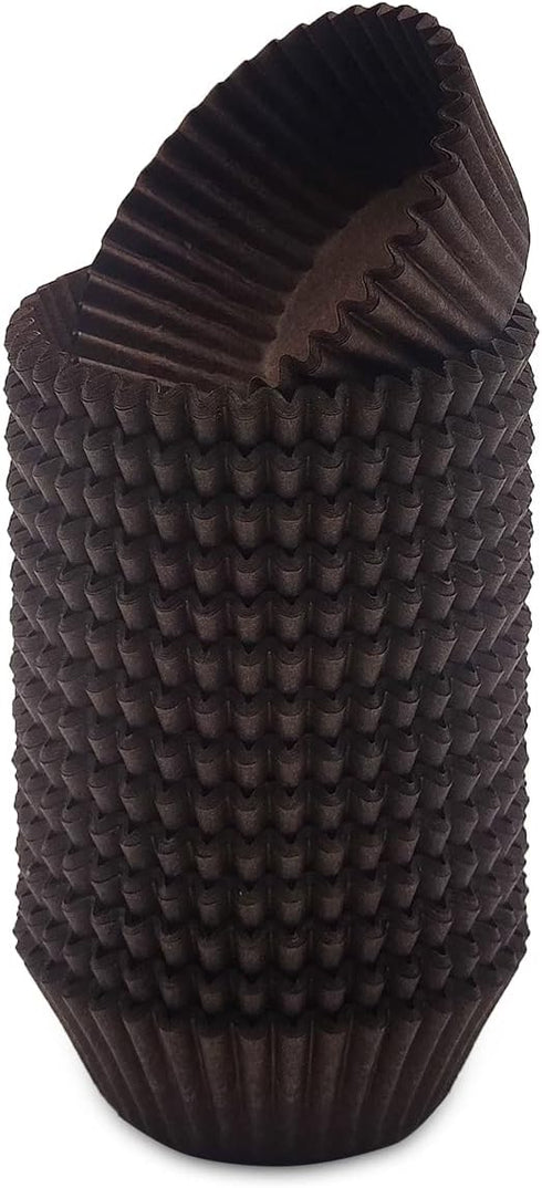 Greaseproof Mini Cupcake Liners, Premium Paper Baking Cups for Party Celebration,(Brown, 300-count)...